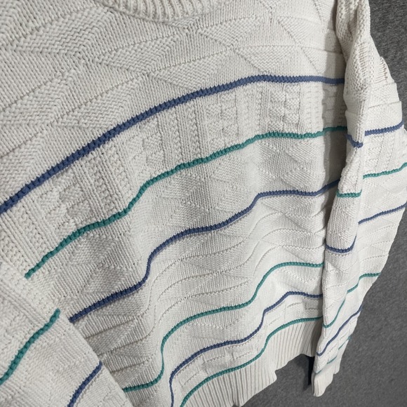 The Fox Collection 3D Knit Sweater Size M Striped Geometric - Picture 2 of 8